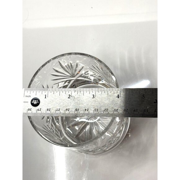 Crystal Cut Large Glass Whiskey Tumbler Candle Holder Vase - Picture 4 of 5